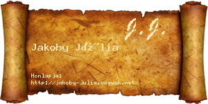 Jakoby Júlia névjegykártya
